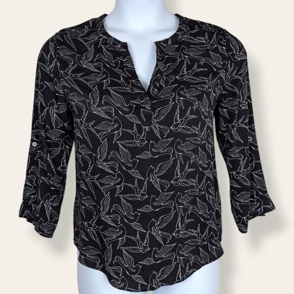 DR2 Bird Outline Tunic Blouse - Picture 1 of 8